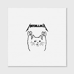 Холст квадратный Metallica Meowtallica, цвет: 3D-принт — фото 2