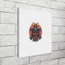 Холст квадратный Красный Шлем Самурая, цвет: 3D-принт — фото 2