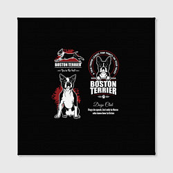 Холст квадратный Бостон-Терьер Boston Terrier, цвет: 3D-принт — фото 2