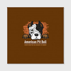 Холст квадратный Американский Питбультерьер Pit Bull Terrier, цвет: 3D-принт — фото 2