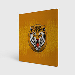 Картина квадратная Голова свирепого тигра