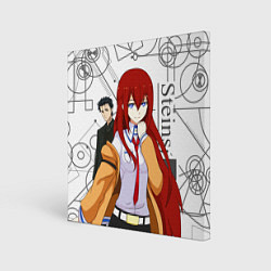 Холст квадратный Врата Штейна SteinsGate, цвет: 3D-принт