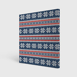 Картина квадратная Knitted Christmas Pattern