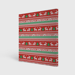 Картина квадратная Deer Christmas Pattern