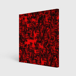Холст квадратный LA CASA DE PAPEL RED CODE PATTERN, цвет: 3D-принт