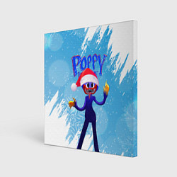 Холст квадратный Новогодний Poppy Playtime, цвет: 3D-принт