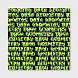 Холст квадратный Geometry Dash: Green Pattern Logo, цвет: 3D-принт — фото 2