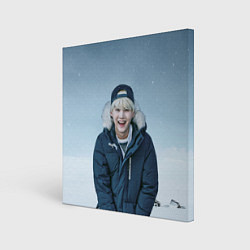 Холст квадратный MIN YOONGI BTS WINTER, цвет: 3D-принт