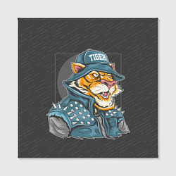 Холст квадратный Крутой тигр cool tiger, цвет: 3D-принт — фото 2