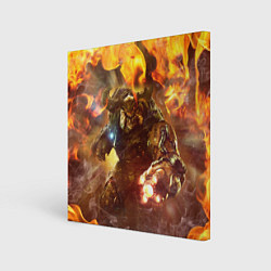 Картина квадратная CYBER DEMON IN FIRE DOOM BOSS
