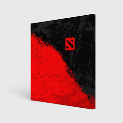 Картина квадратная DOTA 2 RED LOGO, БРЫЗГИ КРАСОК