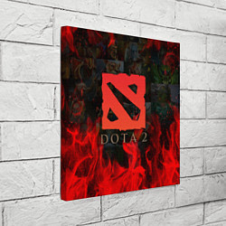 Холст квадратный DOTA 2 ЛОГО В ОГНЕ, ПЕРСОНАЖИ, цвет: 3D-принт — фото 2