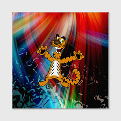 Холст квадратный Новогодний тигр пляшет, цвет: 3D-принт — фото 2