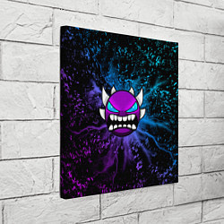 Холст квадратный Geometry Dash - Грозовой смайл, цвет: 3D-принт — фото 2