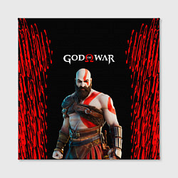 Холст квадратный God of War красные разводы, цвет: 3D-принт — фото 2