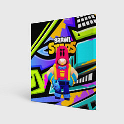 Холст квадратный GROM BRAWL STARS ГРОМ БРАВЛЫ, цвет: 3D-принт