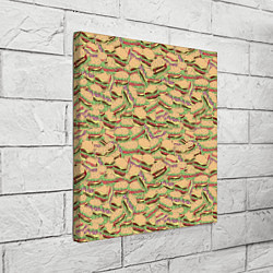Холст квадратный Гамбургеры Hamburgers, цвет: 3D-принт — фото 2
