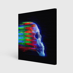 Холст квадратный Color glitch skull, цвет: 3D-принт