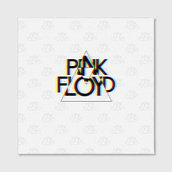 Холст квадратный PINK FLOYD LOGO ПИНК ФЛОЙД ГЛИТЧ, цвет: 3D-принт — фото 2