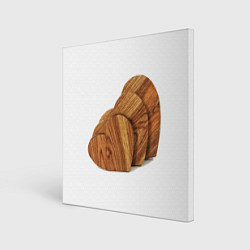 Картина квадратная Сердечки из дерева