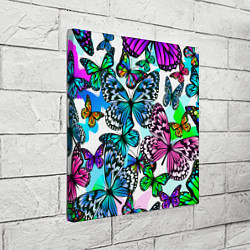 Холст квадратный Рой цветных бабочек, цвет: 3D-принт — фото 2