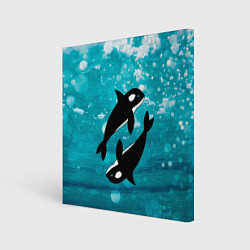 Картина квадратная Кит косатка в океане