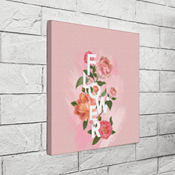 Холст квадратный Pink Flower, цвет: 3D-принт — фото 2