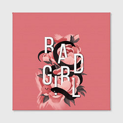 Холст квадратный Bad Girl Snake and flowers, цвет: 3D-принт — фото 2