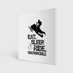 Картина квадратная EAT SLEEP RIDE SNOWMOBILE