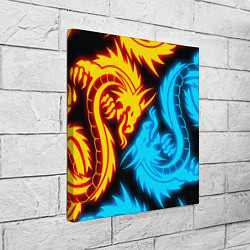 Холст квадратный НЕОНОВЫЕ ДРАКОНЫ NEON DRAGONS, цвет: 3D-принт — фото 2