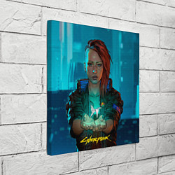 Холст квадратный Vi girl cyberpunk 2077, цвет: 3D-принт — фото 2
