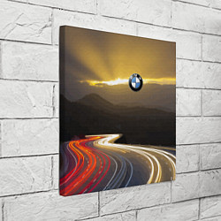 Холст квадратный BMW Night route, цвет: 3D-принт — фото 2