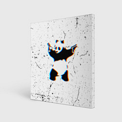Холст квадратный Banksy Panda with guns Бэнкси, цвет: 3D-принт