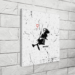 Холст квадратный BANKSY БЭНКСИ девочка качается на качелях, цвет: 3D-принт — фото 2