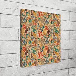 Холст квадратный Инструменты Музыкальные, цвет: 3D-принт — фото 2