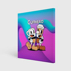 Холст квадратный Кружечки Cuphead, цвет: 3D-принт