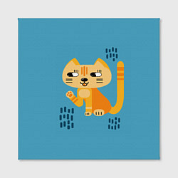 Холст квадратный Рыжий кот в геометрическом стиле, цвет: 3D-принт — фото 2