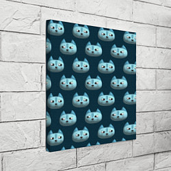 Холст квадратный Мордочки котов с эффектом 3d Паттерн, цвет: 3D-принт — фото 2