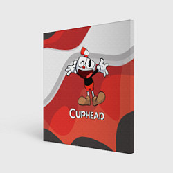 Картина квадратная Cuphead веселая красная чашечка
