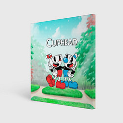 Картина квадратная Cuphead Красная и синяя чашечка
