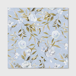 Холст квадратный Цветы Золотые Листья, цвет: 3D-принт — фото 2