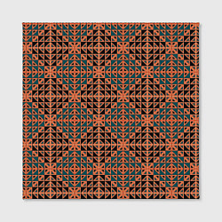 Холст квадратный Абстракция из синих и черных квадратов и треугольн, цвет: 3D-принт — фото 2