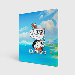 Картина квадратная Cuphead сердитая чашечка