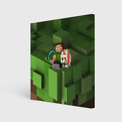 Картина квадратная Minecraft Heroes Video game