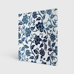 Картина квадратная Гжелевые цветы