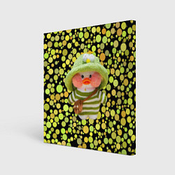 Холст квадратный Лалафанфан взеленой шляпке, цвет: 3D-принт