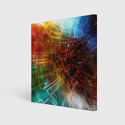 Холст квадратный Portal - Neon Space - туннель из энергетических па, цвет: 3D-принт