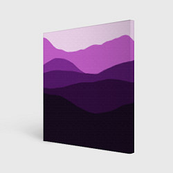 Холст квадратный Фиолетовый градиент горы абстракция, цвет: 3D-принт