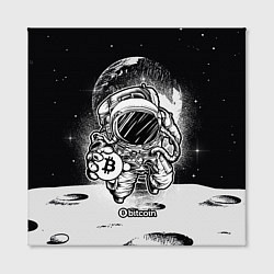Холст квадратный Космонавт с биткоином, цвет: 3D-принт — фото 2