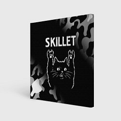 Холст квадратный Группа Skillet и Рок Кот, цвет: 3D-принт